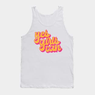 Yes Girls Can // Vintage Typography Design Tank Top